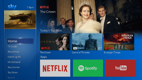 Sky Q TV guide